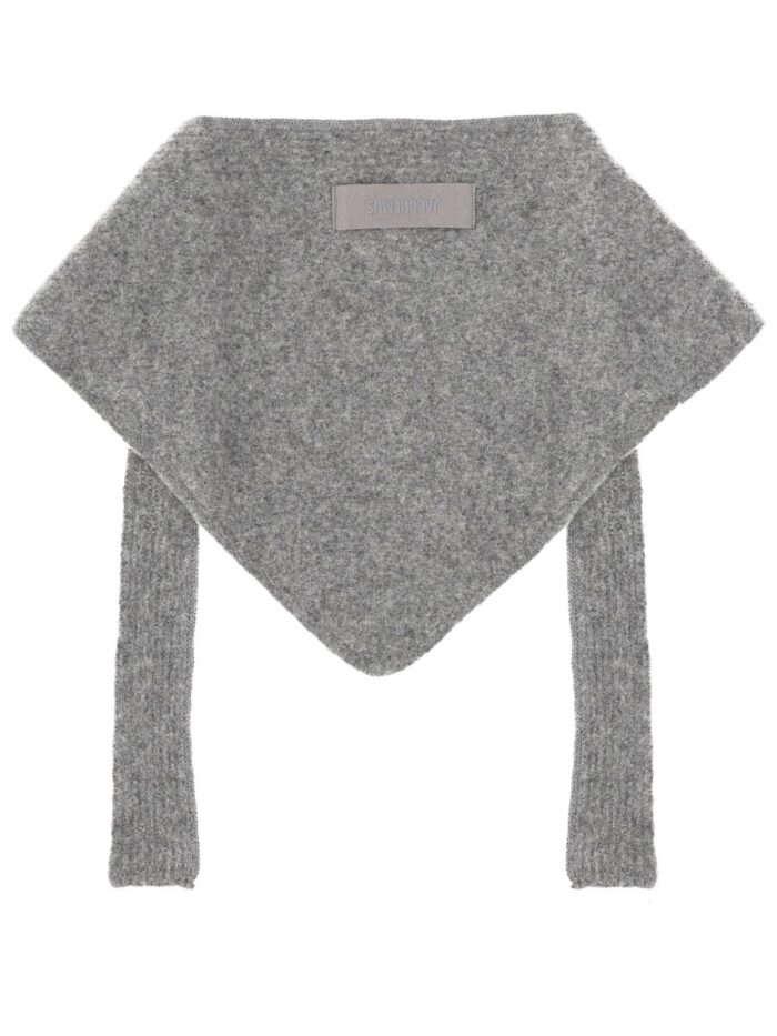 jacquemus grosgrain logo shawl JACQUEMUS GROSGRAIN LOGO SHAWL
