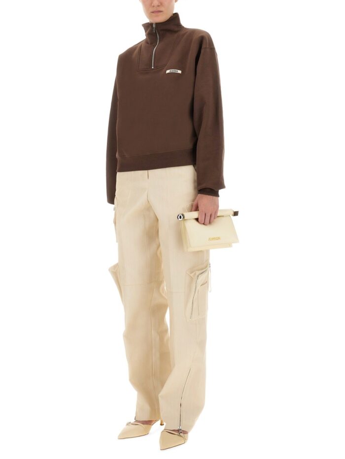JACQUEMUS GROSGRAIN SWEATSHIRT WITH TURTLENECK