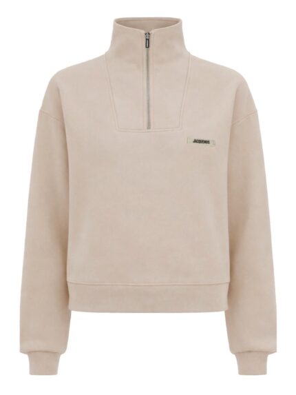 JACQUEMUS GROSGRAIN SWEATSHIRT WITH TURTLENECK