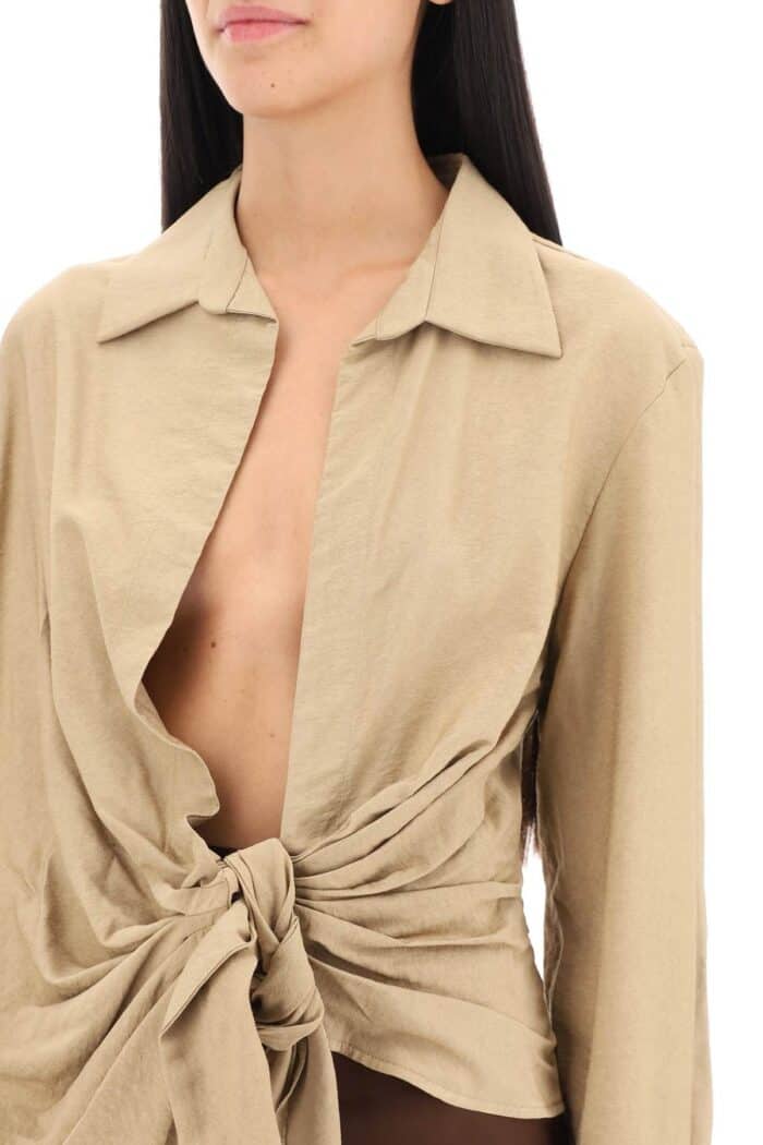 Jacquemus La Chemise Bahia Tied-sash Blouse