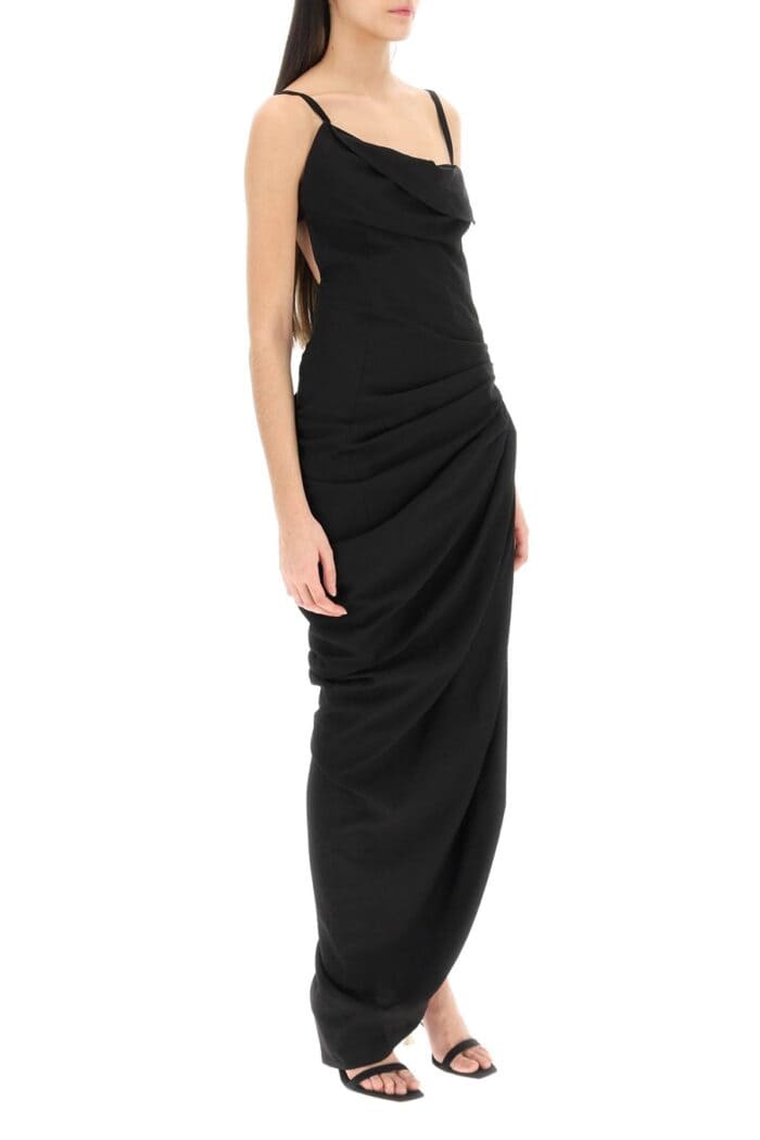 Jacquemus La Robe Saudade Longue Draped Dress