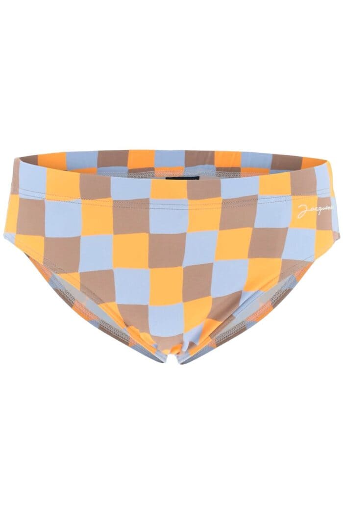 Jacquemus 'orange Damier' Swim Briefs