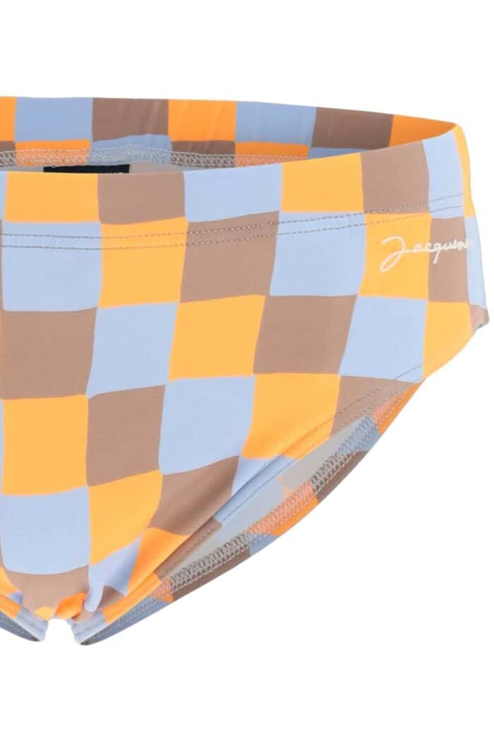 Jacquemus 'orange Damier' Swim Briefs