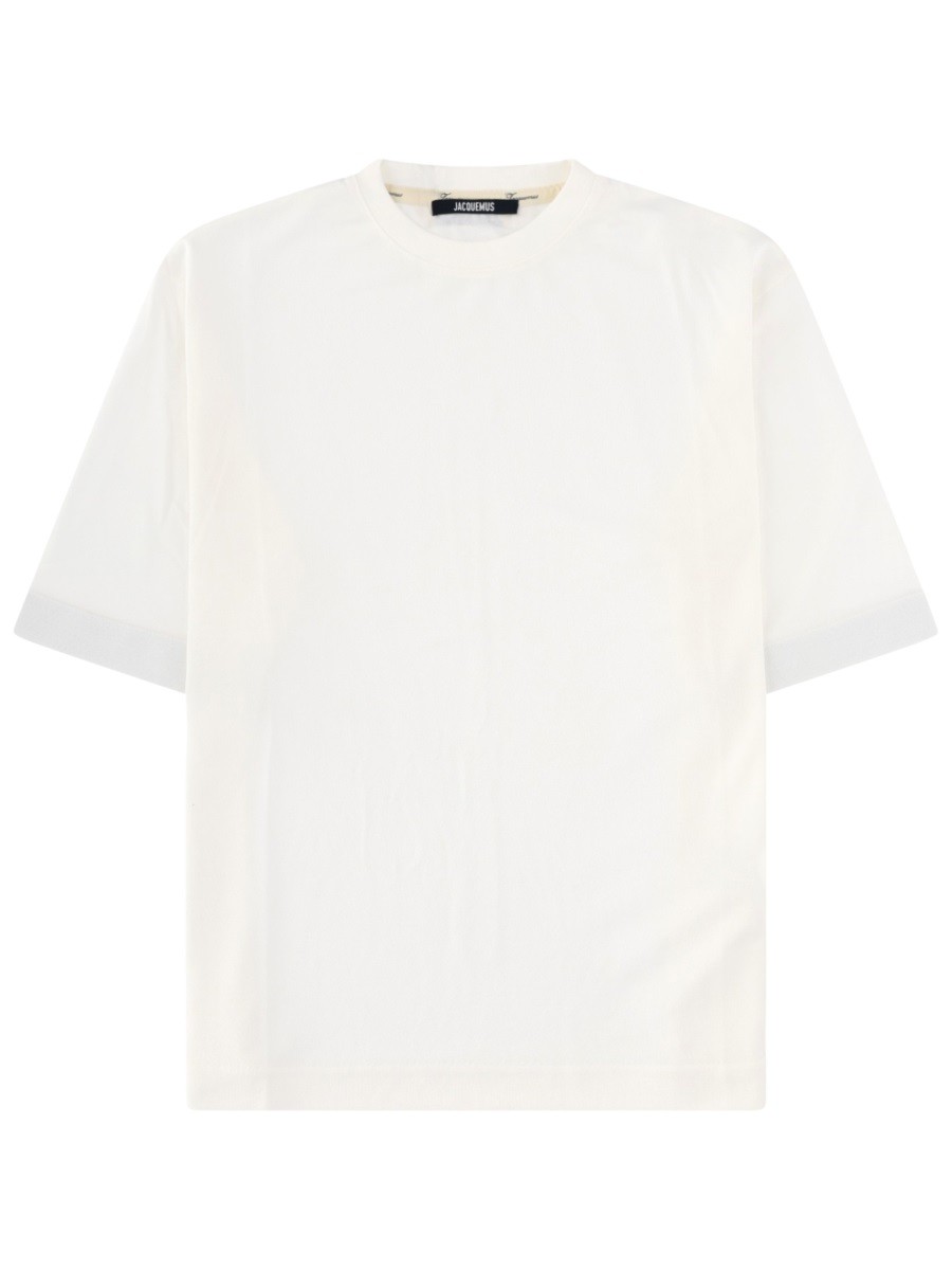JACQUEMUS T-SHIRT IN JERSEY EFFETTO CARTA
