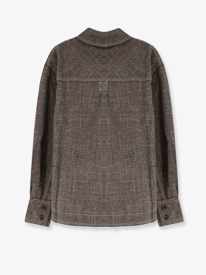 SOEUR Jana Shirt With Stitching In Melange Linen