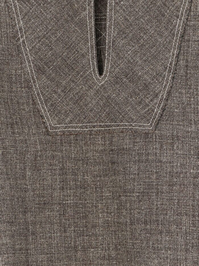 SOEUR Jana Shirt With Stitching In Melange Linen