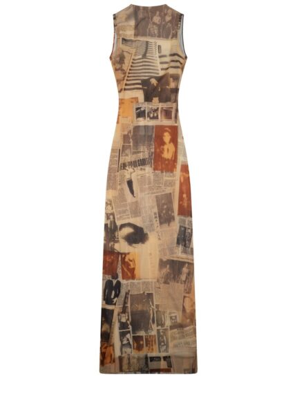 JEAN PAUL GAULTIER ABITO LUNGO CON STAMPA "JOURNAL"