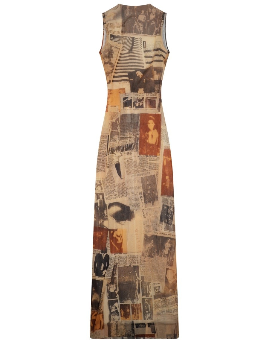 JEAN PAUL GAULTIER ABITO LUNGO CON STAMPA "JOURNAL"