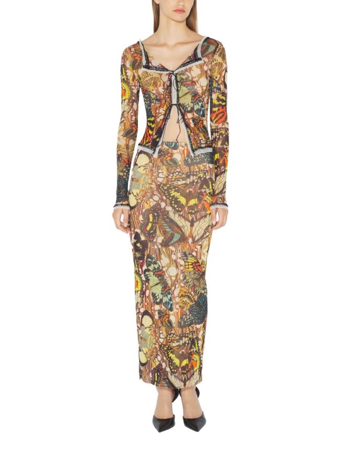 JEAN PAUL GAULTIER CARDIGAN WITH "BOW TIE" PRINT