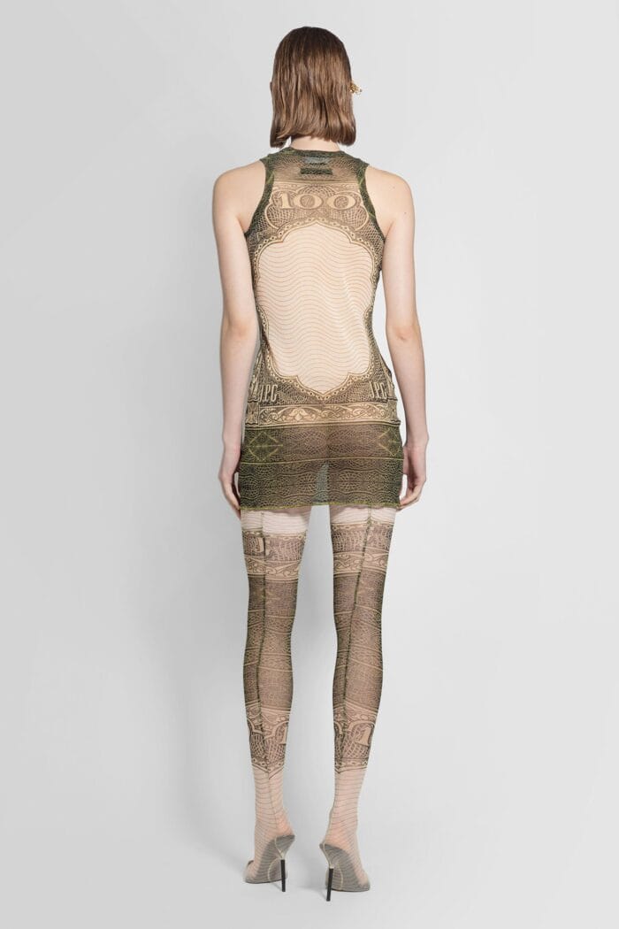 JEAN PAUL GAULTIER Cartouche Sleeveless Short Mesh Dress