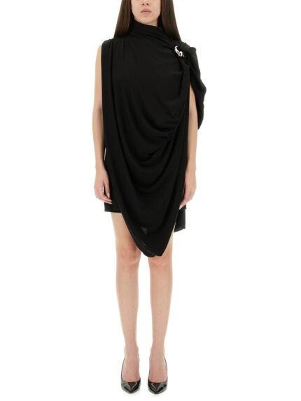JEAN PAUL GAULTIER DRAPED DRESS WITH PIERCINGS
