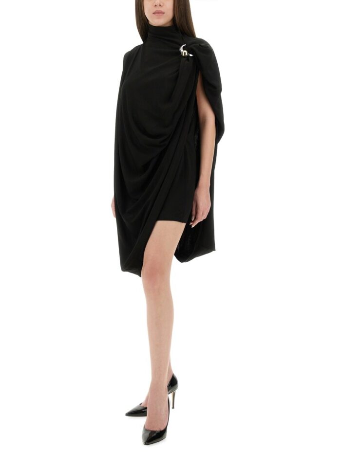 JEAN PAUL GAULTIER DRAPED DRESS WITH PIERCINGS