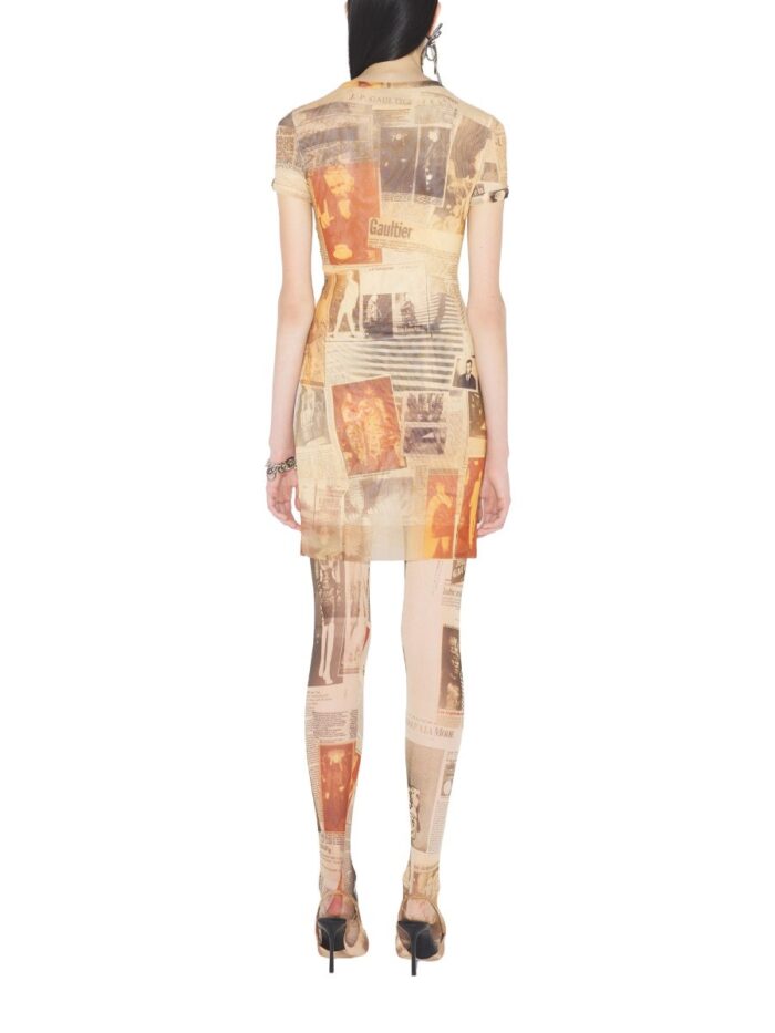 JEAN PAUL GAULTIER "JOURNAL" PRINT DRESS