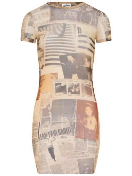 JEAN PAUL GAULTIER "JOURNAL" PRINT DRESS
