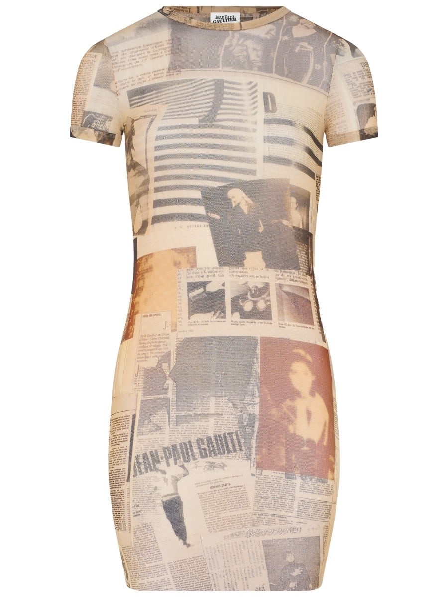 JEAN PAUL GAULTIER "JOURNAL" PRINT DRESS