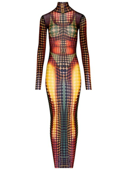 JEAN PAUL GAULTIER LONG DRESS WITH PRINT