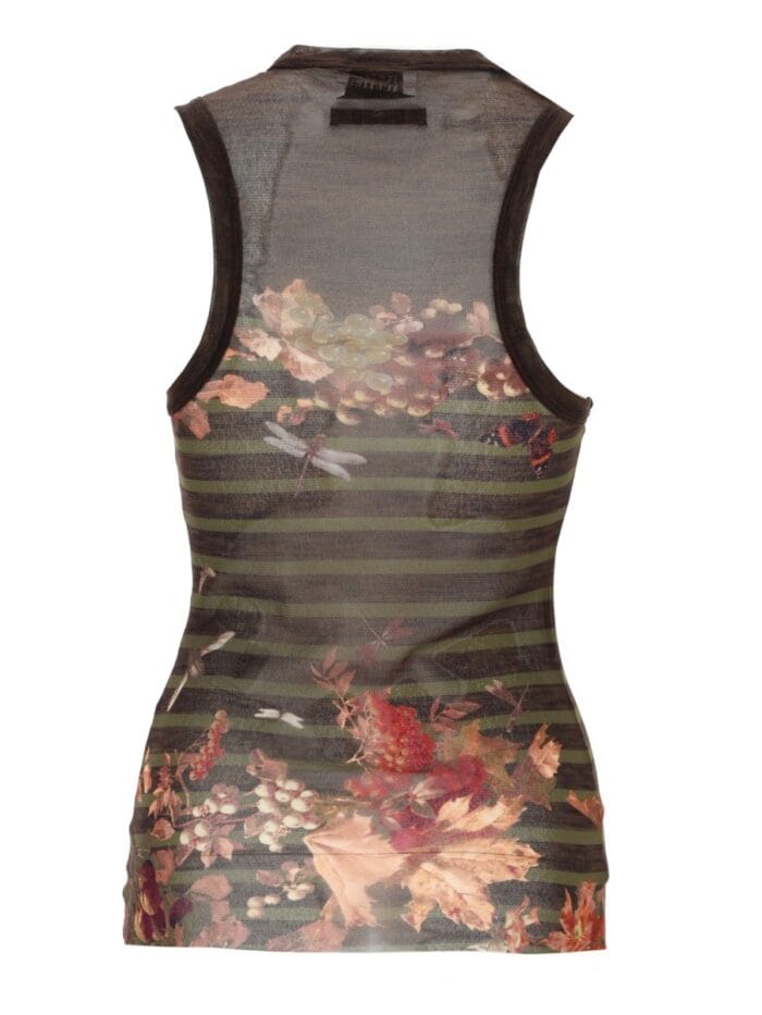 JEAN PAUL GAULTIER "MARINIERE GRAPE" PRINT TOP