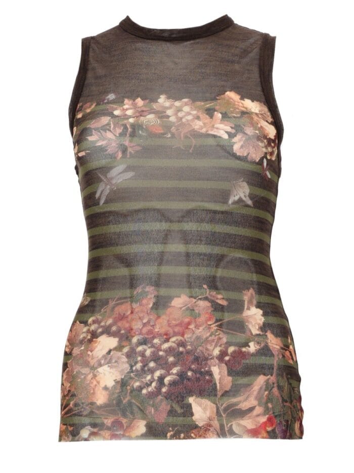 JEAN PAUL GAULTIER "MARINIERE GRAPE" PRINT TOP