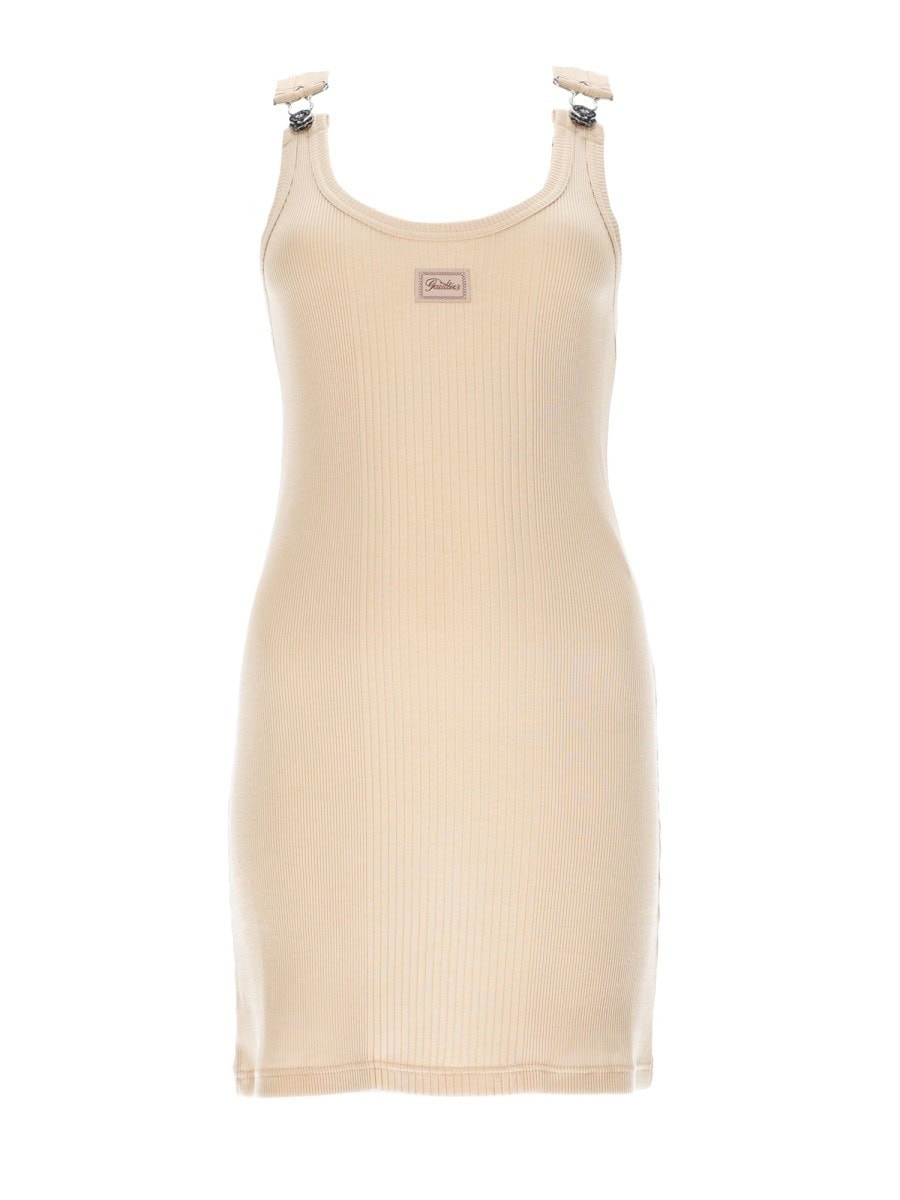 JEAN PAUL GAULTIER MINI DRESS WITH LOGO PATCH