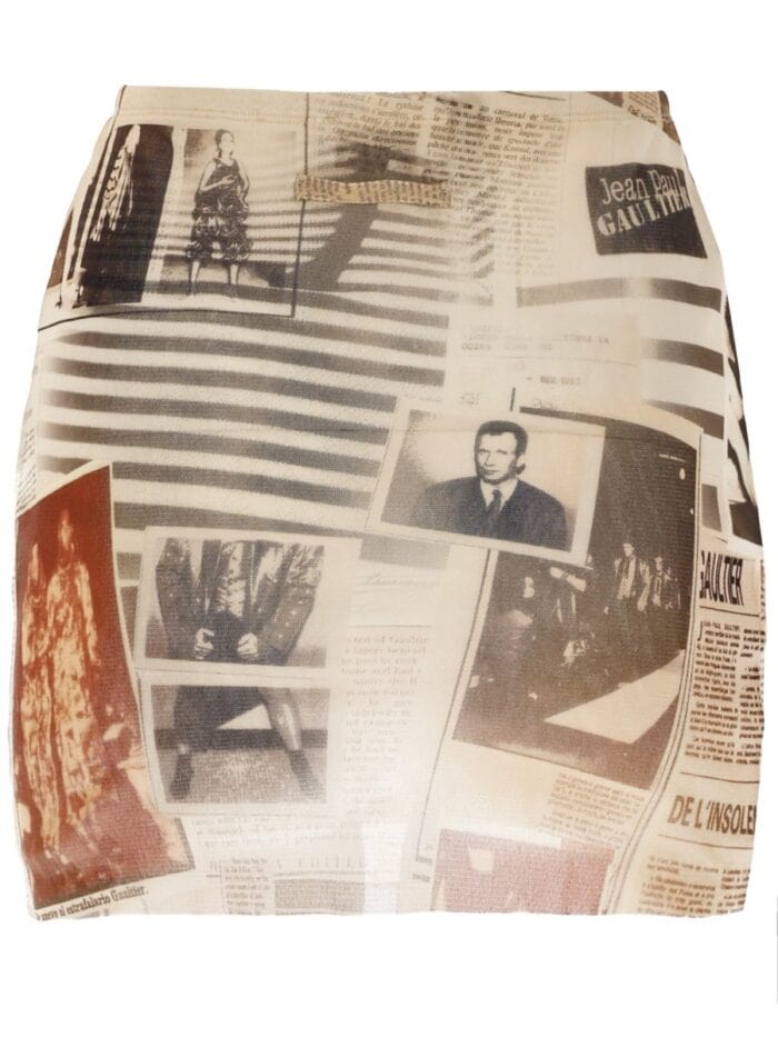 JEAN PAUL GAULTIER MINI SKIRT WITH "JOURNAL" PRINT