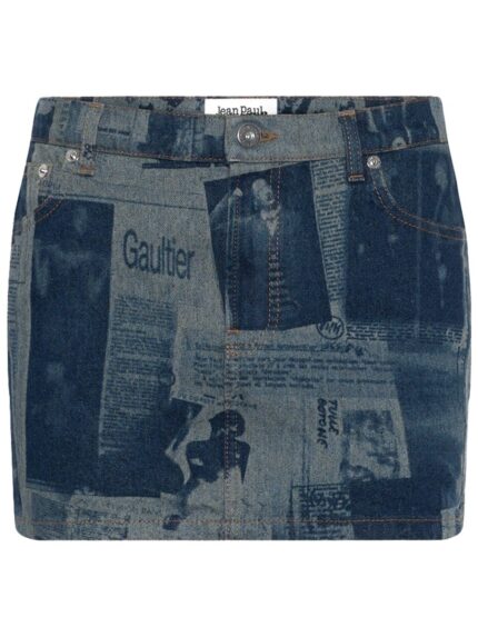 JEAN PAUL GAULTIER MINISKIRT WITH "NEWSPAPER" PRINT