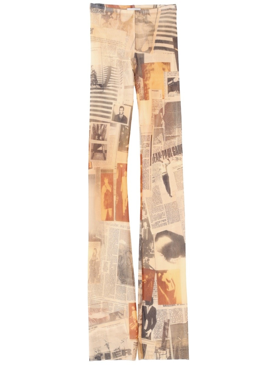 JEAN PAUL GAULTIER PANTS WITH "JOURNAL" PRINT