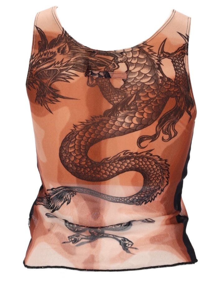 JEAN PAUL GAULTIER "SAFE SEX TATOO" PRINT TOP
