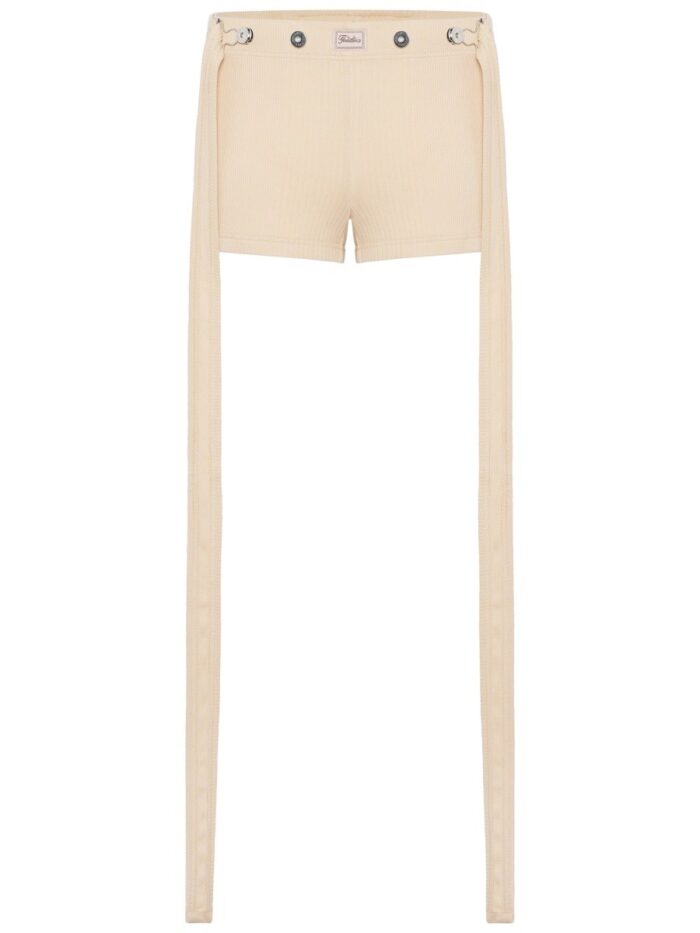 JEAN PAUL GAULTIER SHORTS WITH LOGO PATCH