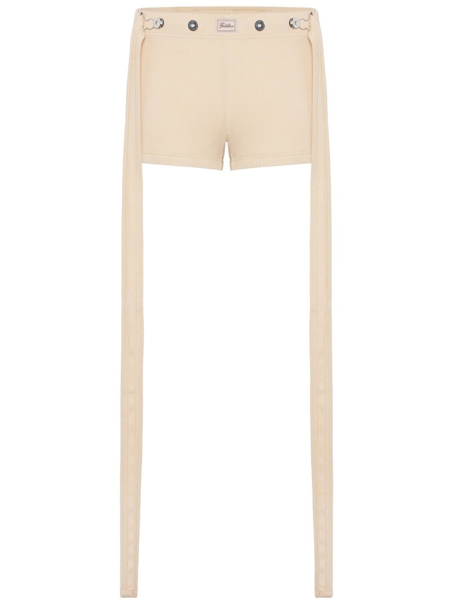 JEAN PAUL GAULTIER SHORTS WITH LOGO PATCH