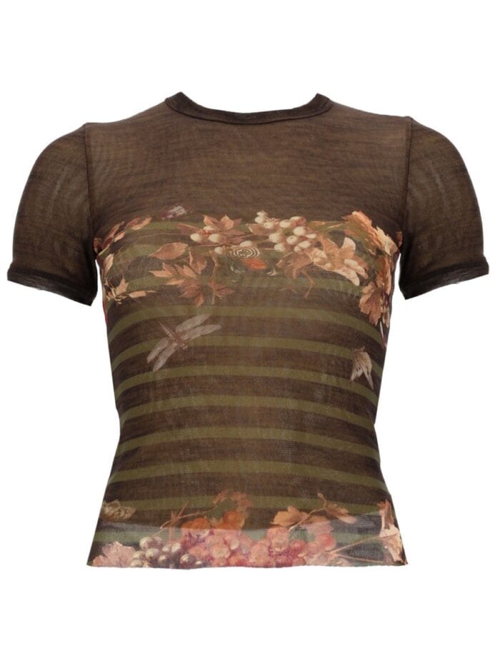 JEAN PAUL GAULTIER T-SHIRT WITH "MARINIÈRE GRAPE" PRINT