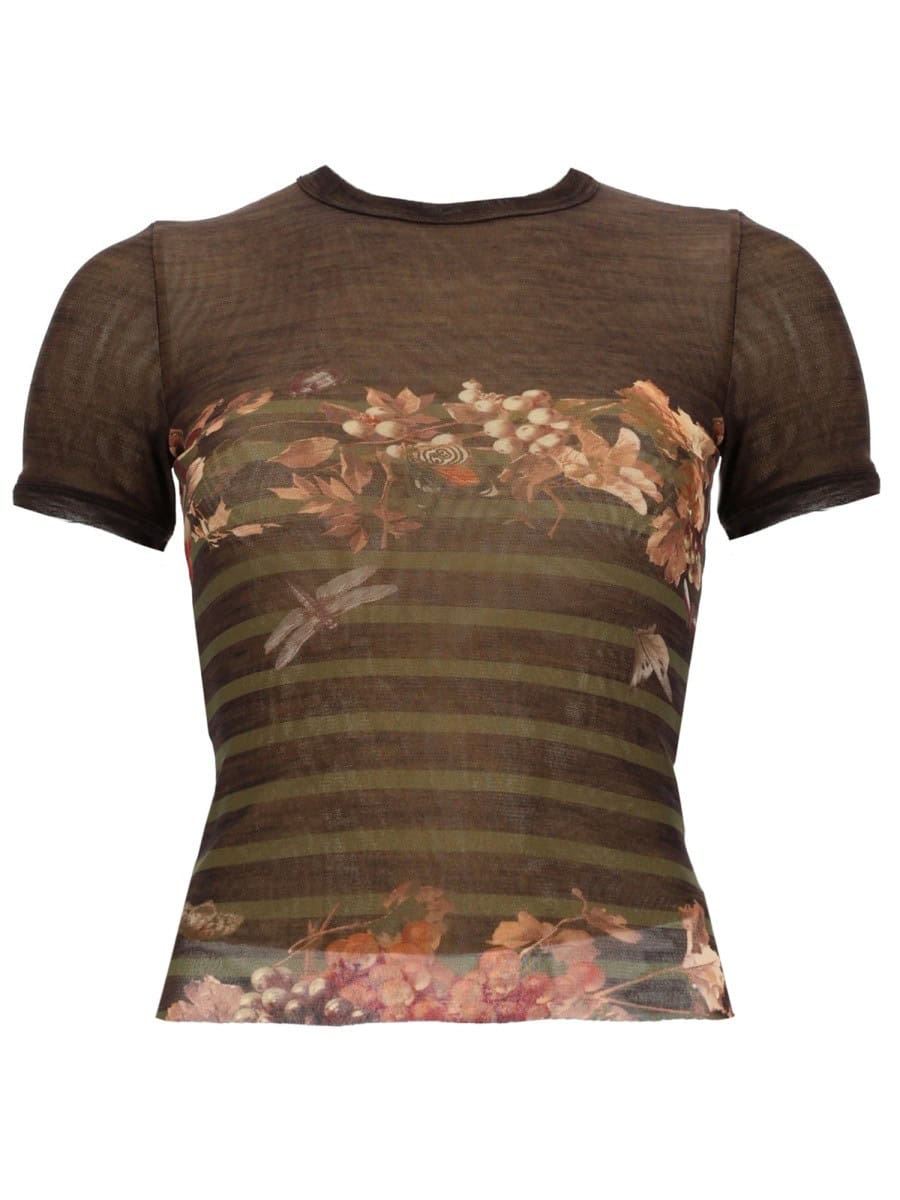 JEAN PAUL GAULTIER T-SHIRT WITH "MARINIÈRE GRAPE" PRINT