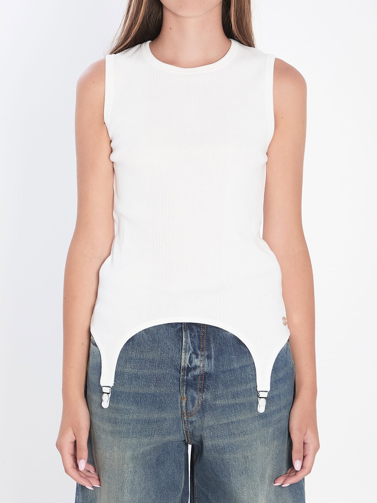 Jean Paul Gaultier Tank top with lingerie garter