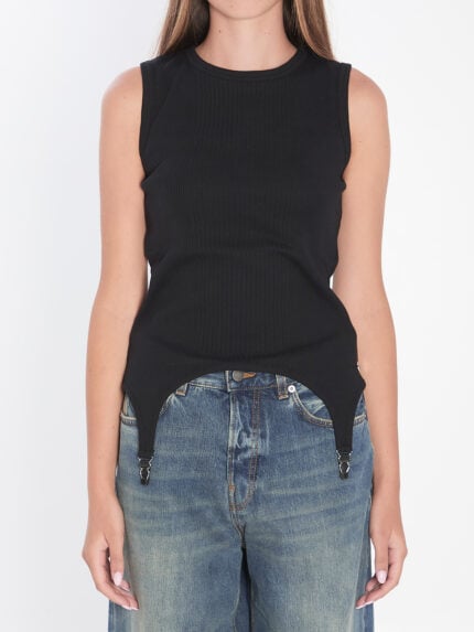 Jean Paul Gaultier Tank top with lingerie garter