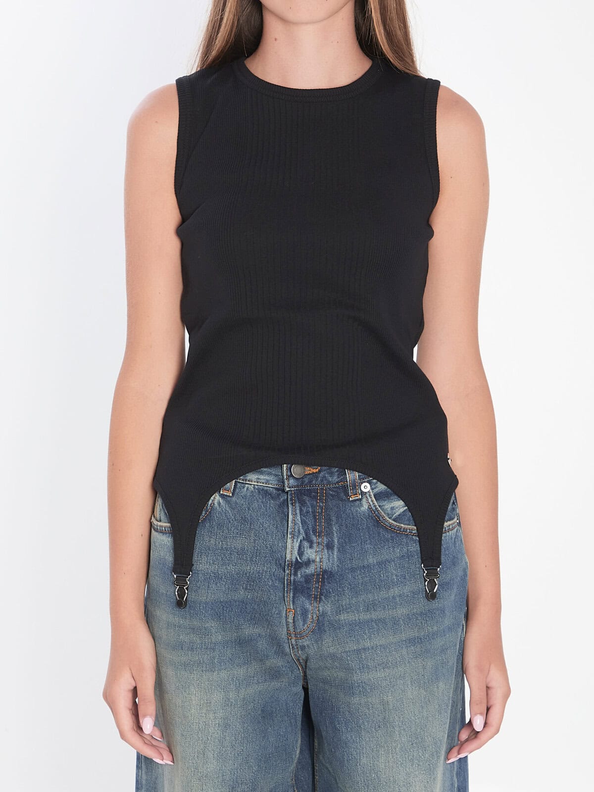 Jean Paul Gaultier Tank top with lingerie garter