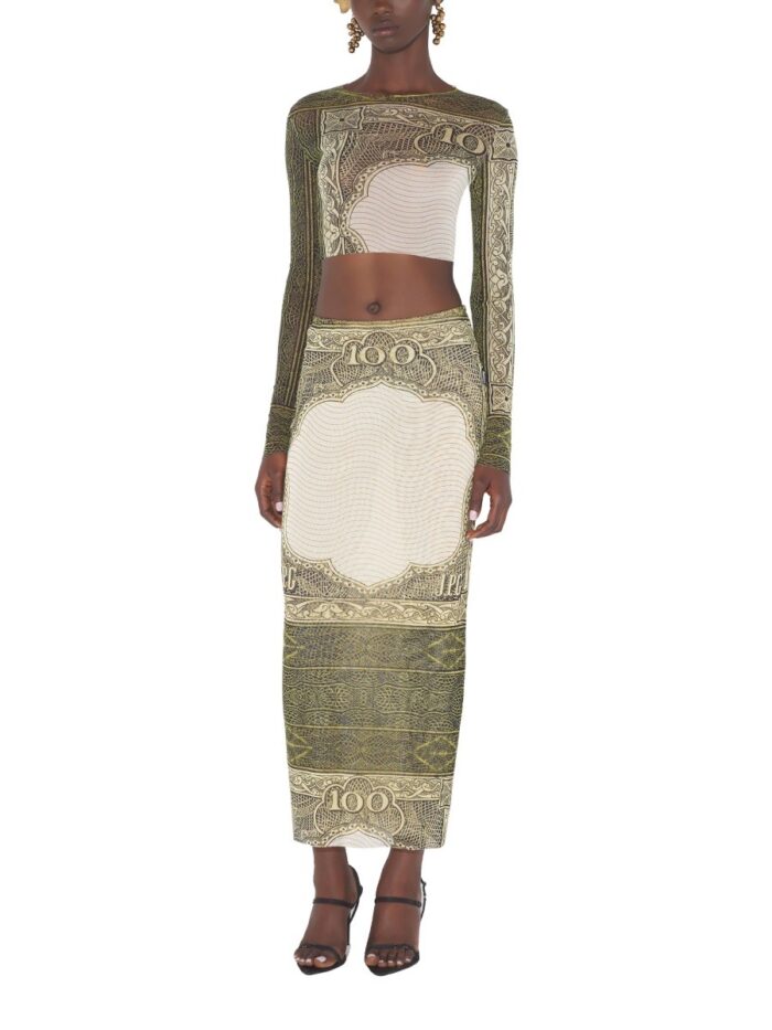 JEAN PAUL GAULTIER TOP WITH "CARTOUCHE" PRINT