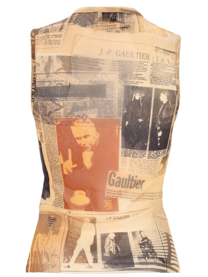 JEAN PAUL GAULTIER TOP WITH "JOURNAL" PRINT