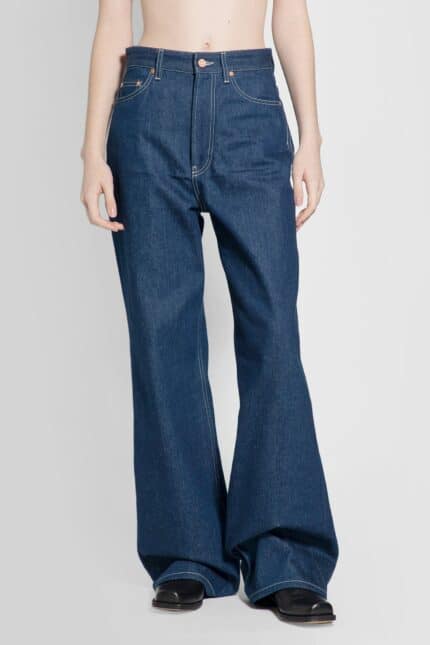 JEAN PAUL GAULTIER Topstitched Wide Leg Jeans