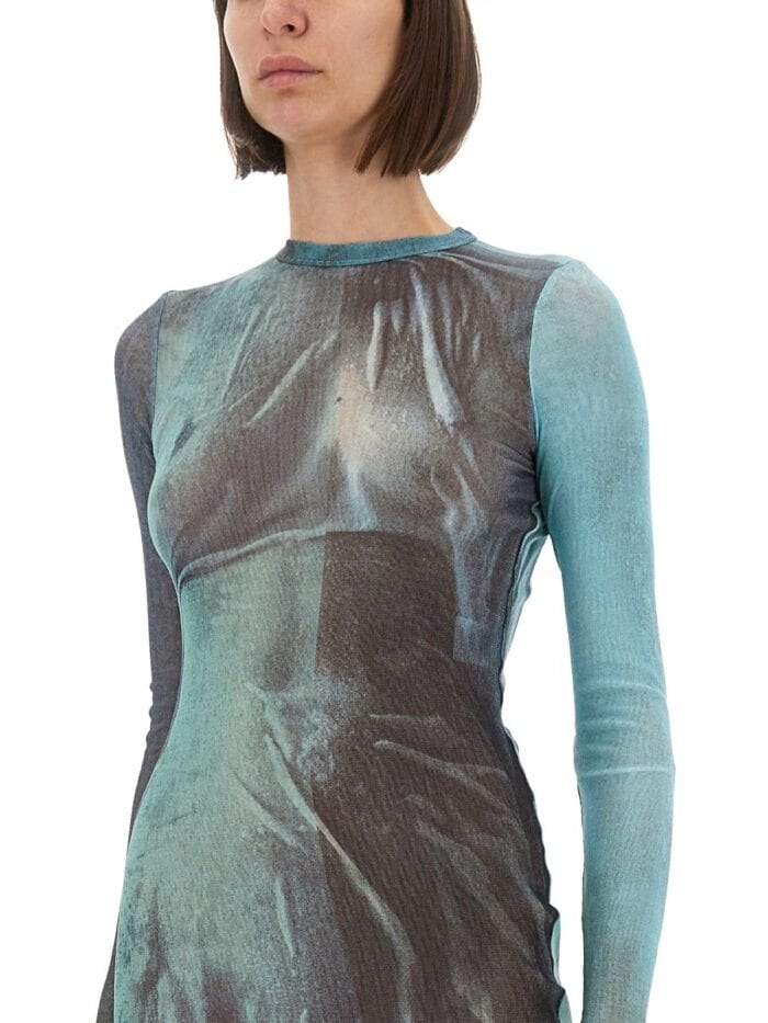 JEAN PAUL GAULTIER "WATER" MESH LONG DRESS