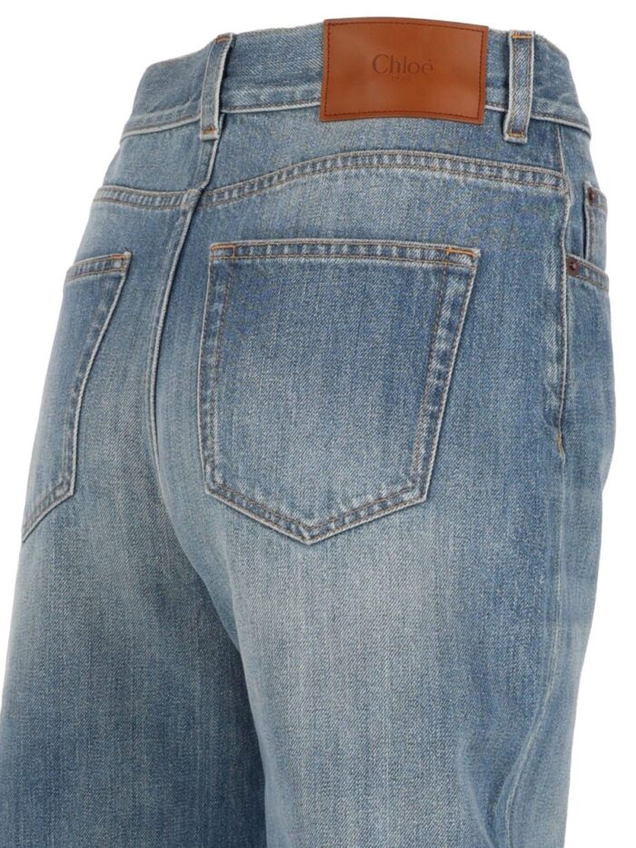 CHLOÉ Jeans A Gamba Ampia E Vita Alta In Denim