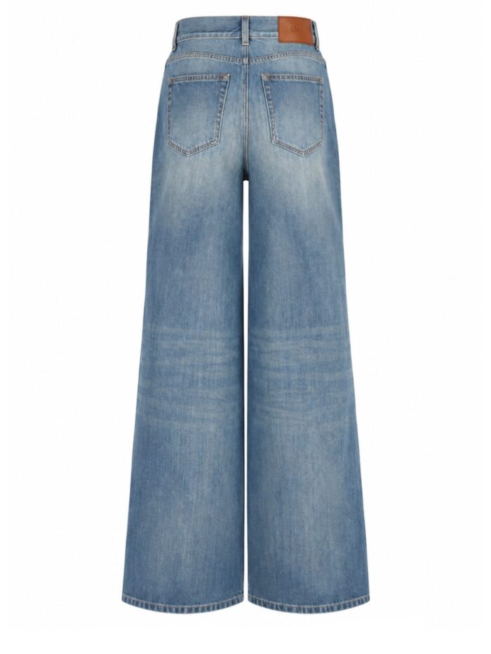 CHLOÉ Jeans A Gamba Ampia E Vita Alta In Denim