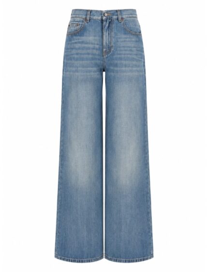 CHLOÉ Jeans A Gamba Ampia E Vita Alta In Denim