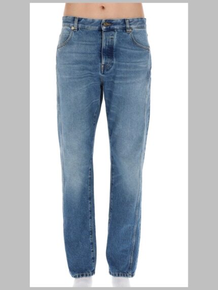 Balmain JEANS DRITTO IN DENIM DÉLAVÉ
