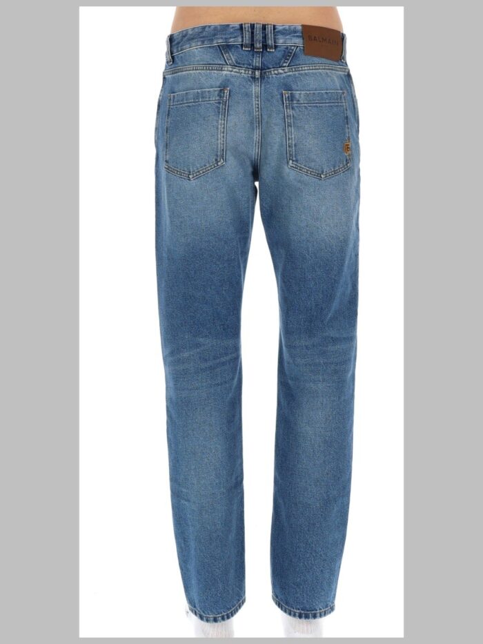 Balmain JEANS DRITTO IN DENIM DÉLAVÉ