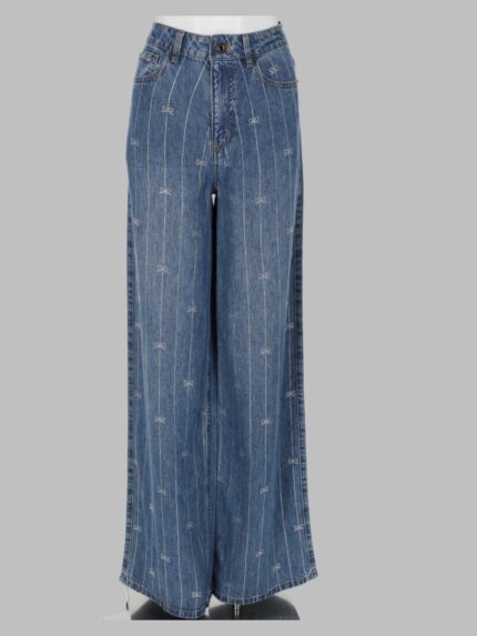 SELF-PORTRAIT Jeans In Denim Con Strass