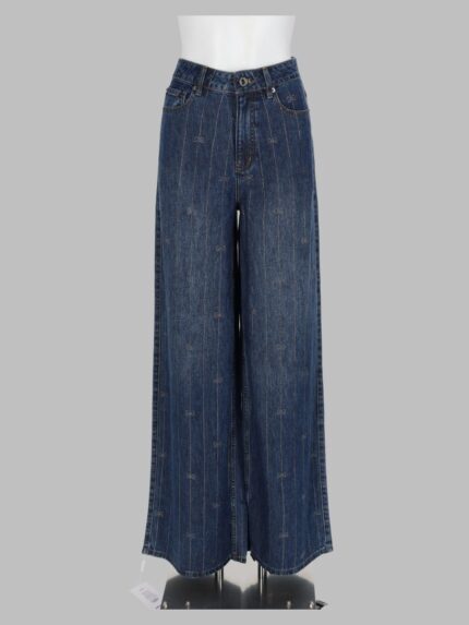 SELF-PORTRAIT Jeans In Denim Con Strass