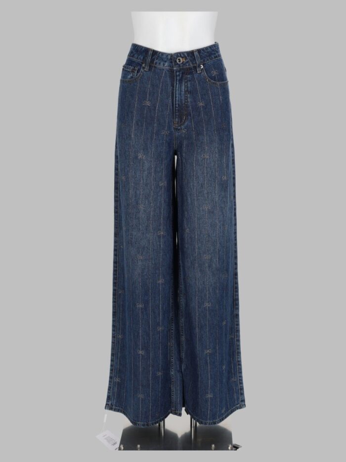 SELF-PORTRAIT Jeans In Denim Con Strass