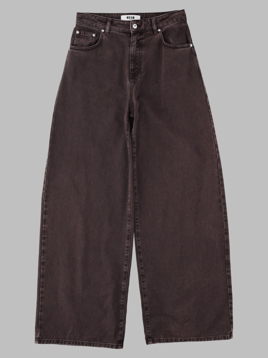 Msgm Jeans Wide Leg In Cotone