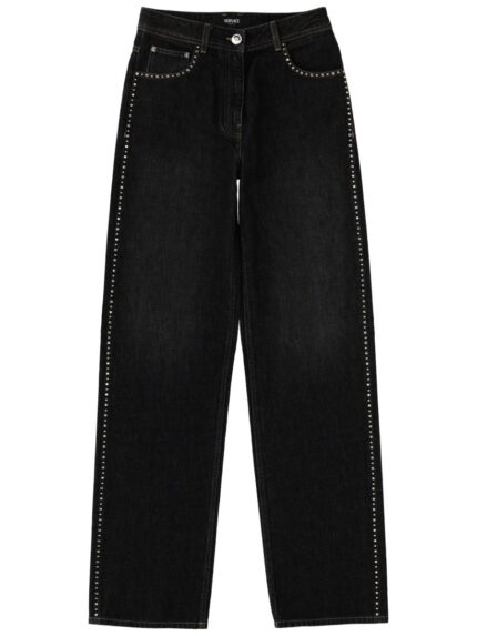 Versace Jeans With Studs And Crystals Decoration