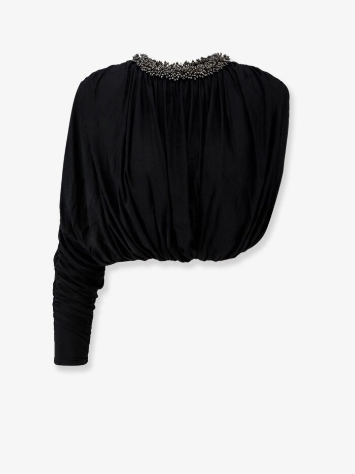 self portrait jerset top with asymmetric sleeves SELF PORTRAIT Jerset Top With Asymmetric Sleeves