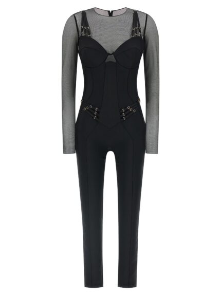 Elisabetta Franchi Jersey And Tulle Jumpsuit